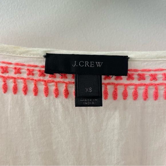 J Crew Embroidered Tunic Kimono Cover Up Beachy Preppy Cotton Womens Size XS - Picture 6 of 8